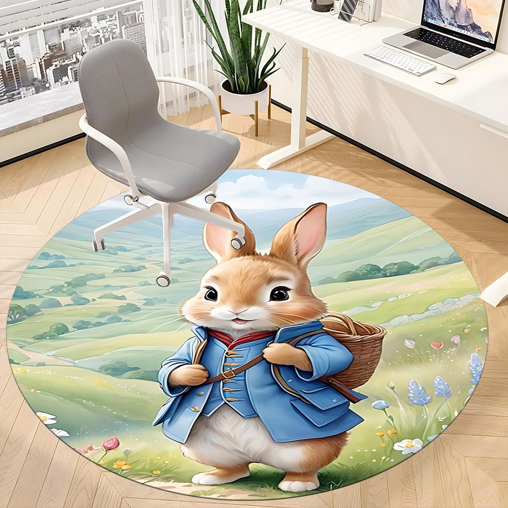 Peter Rabbit Office Round Area Rug, Indoor Mat Suitable For Office, Under Office Chairs Bedroom Living Room Home Decor, DT1212069
