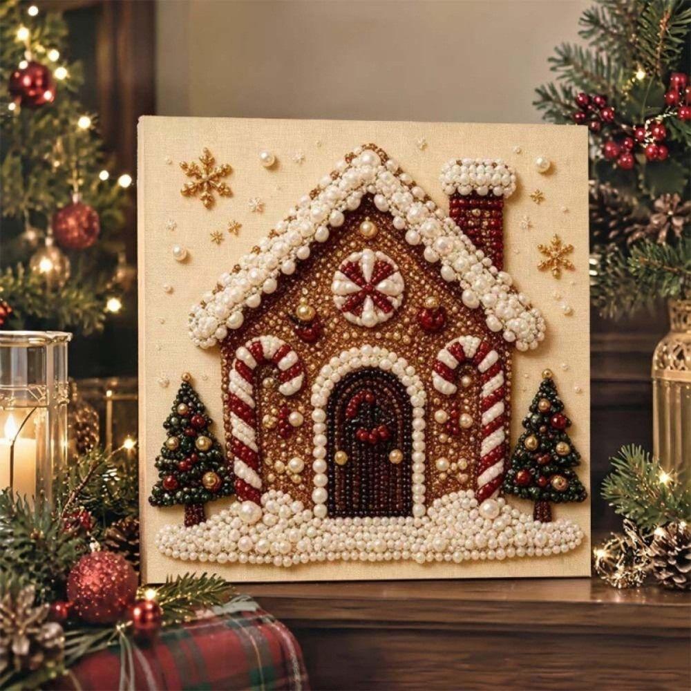 DIY Craft Kit Christmas Diamond Collage 2D Flat Beaded Picture Christmas Decoration