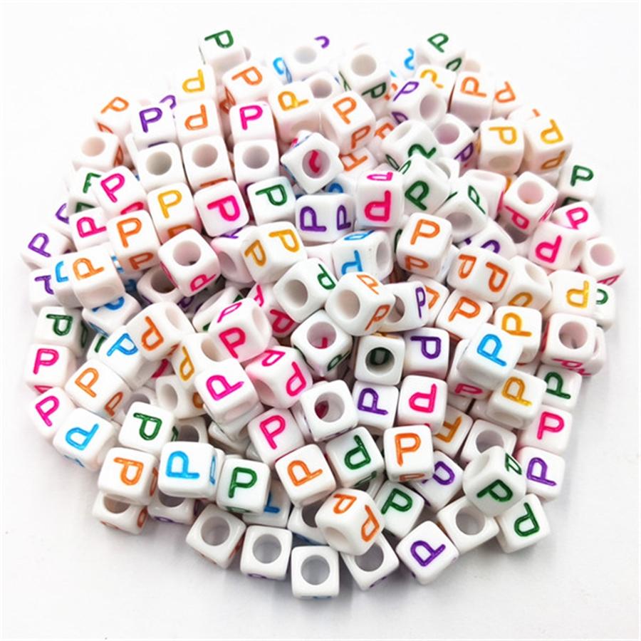 Acrylic Beads 100 Pcs/lot Letter Bead Jewelry Finding For DIY Necklace Bracelet Fashion Wholesale New 6mm High-quality