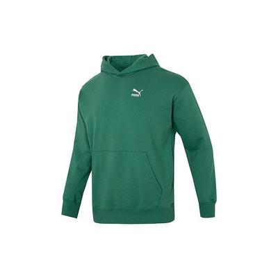 Puma Classics Relaxed Hoodie With Letter Logo Print Men Hoodies Green 537686-37
