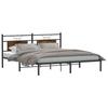 Bed Frame Without Mattress Smoked Oak 183 X 203 Cm Engineered Wood