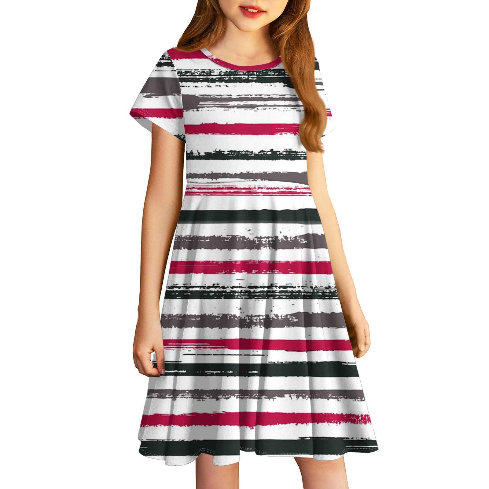 

Юбка для девочки Детская юбка с принтом Маленькая полосатая юбка Платье 160 красный