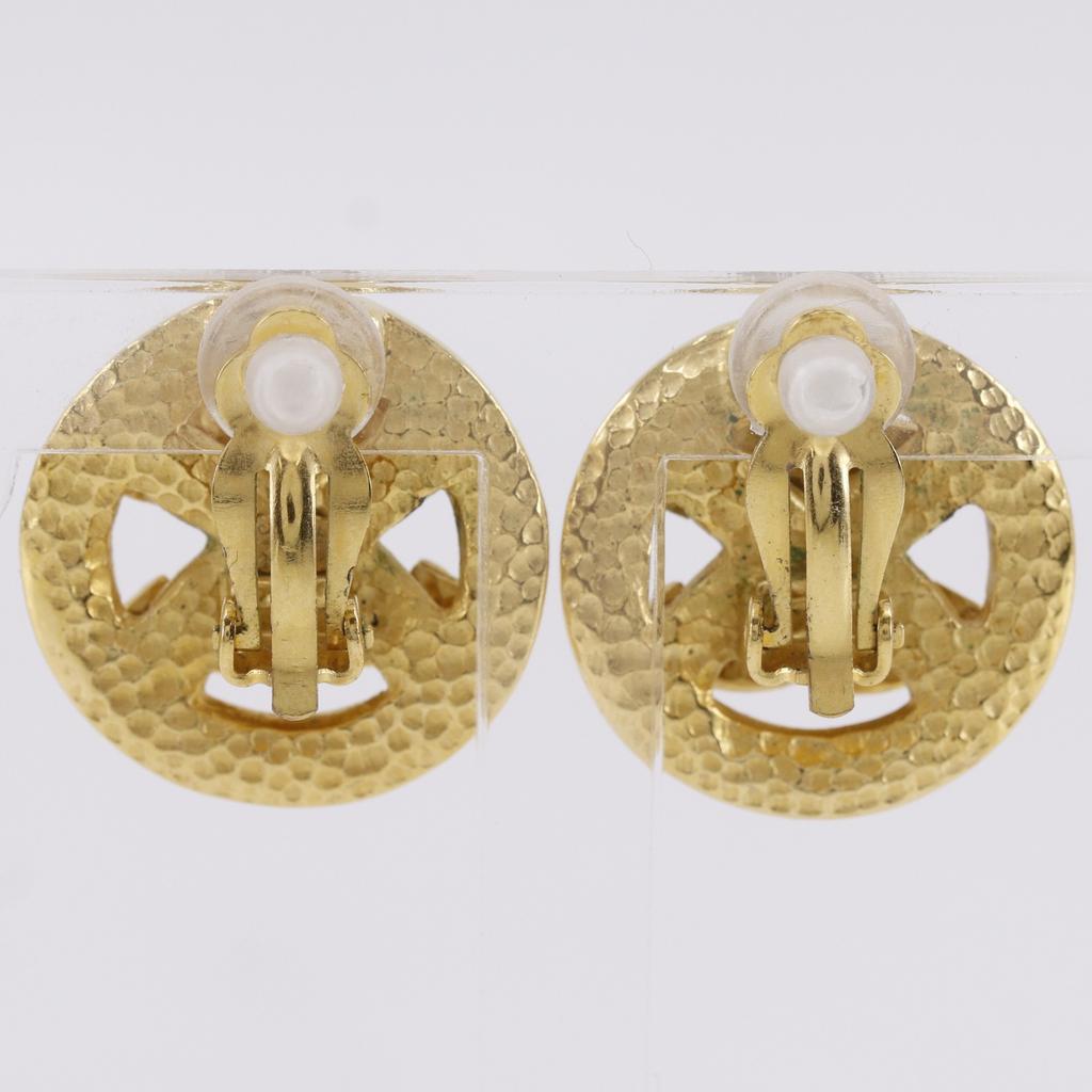 CHANEL COCO Mark Earring 96P vintage Plated Gold 10.8g Women Used