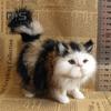 Simulation Cat Ornament Realistic Plush Kitty Toy Faux Fur Animals Model Furry Cat Doll Gift for Kids Cat Lovers