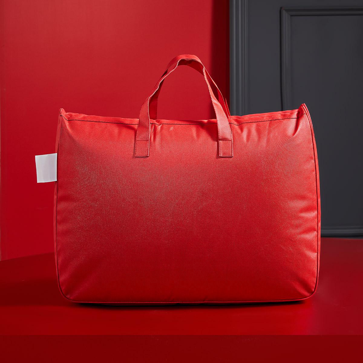 Сумка для хранения свадебного одеяла, ярко-красная с дизайном «Двойное счастье» - Хлопковая сумка-тоут для одеяла, Упаковка для подарка