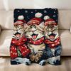 Cute Cartoon Christmas Kawaii Cat Flannel Soft Warm Plush Blanket for Sofa Living Room Pet Hogar Bedroom Gift Home Car Portable