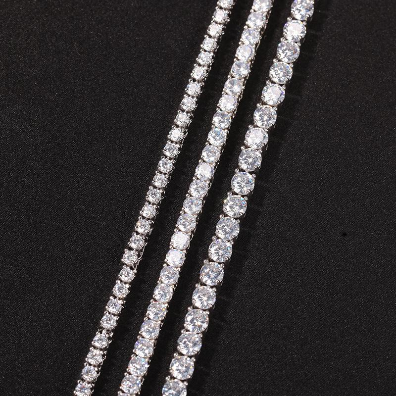 UWIN Classical 5A CZ Tennis Chain Necklace 2mm 3mm 4mm 5mm 8mm 1 Row Round CZ Tennis Necklace Hip Hop Icy Jewelry