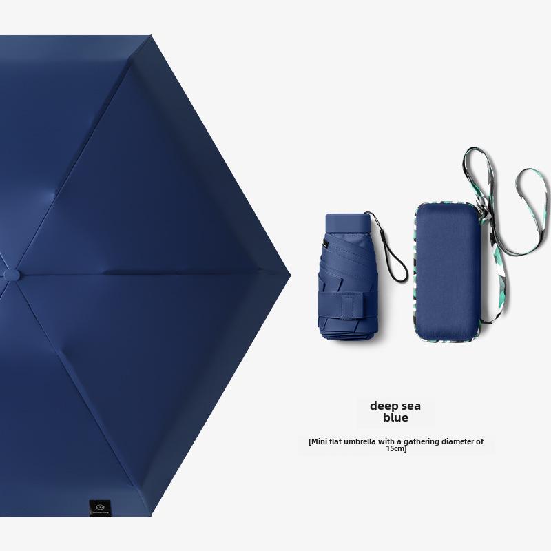 Compact Five-Fold Mini Sunscreen Umbrella: Stylish Women's Pocket Sunshade & Rain Protector