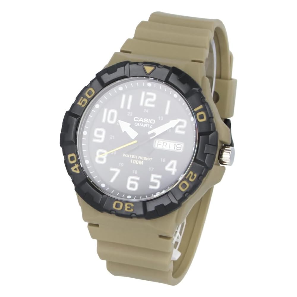 Casio Casio Standard Cheap Casio MRW-210H-5A Men s Analog Quartz Watch Waterproof Resin Black Khaki