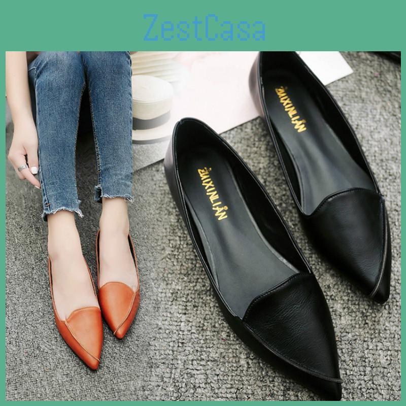 Ladies Fashion Pointed Spring Toe Flat Shoes Ballet Shallow Shoes Loafers Slip On Casual Shoes Women