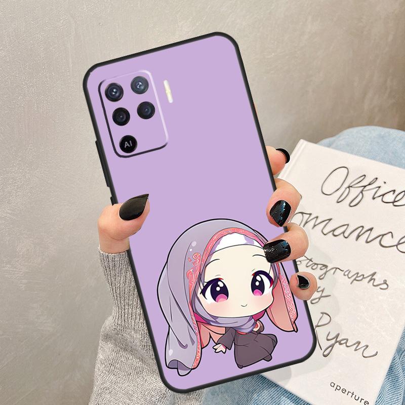 Muslim Arabic Hijab Girl Case For Oppo A78 A98 A18 A38 A58 A60 A80 A40 A77 A57 A17 A74 A54 A94 A96 A76 A16 A15 A5 Pro