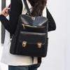 Backpack Women's Trend Fashion Solid Color Women's Backpack Korean Version Large Capacity Pu Soft Leather Anti-splashing Travel Bag
