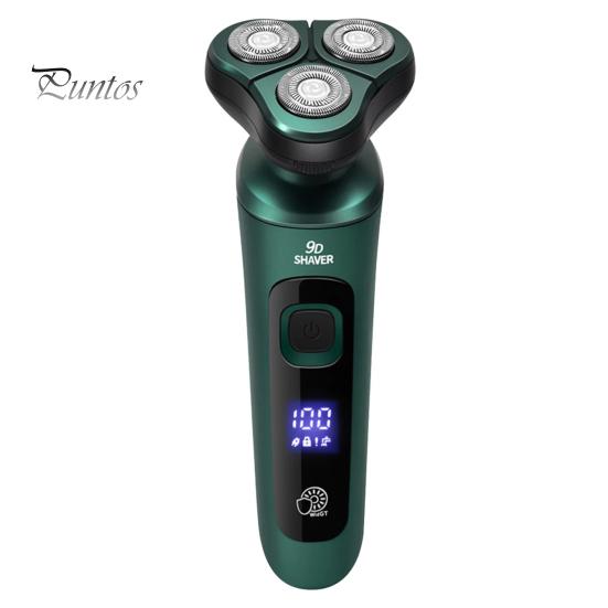 

Мужская электробритва со светодиодным дисплеем, 3 головки, USB аккумуляторная дорожная бритва, беспроводной триммер для волос, инструмент для удаления бороды, подарок парню