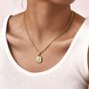 Cubic Zirconia Pendant Necklace for Women, Stainless Steel Chain Trendy Jewelry, Square Heart CZ Stone Boho Jewelry