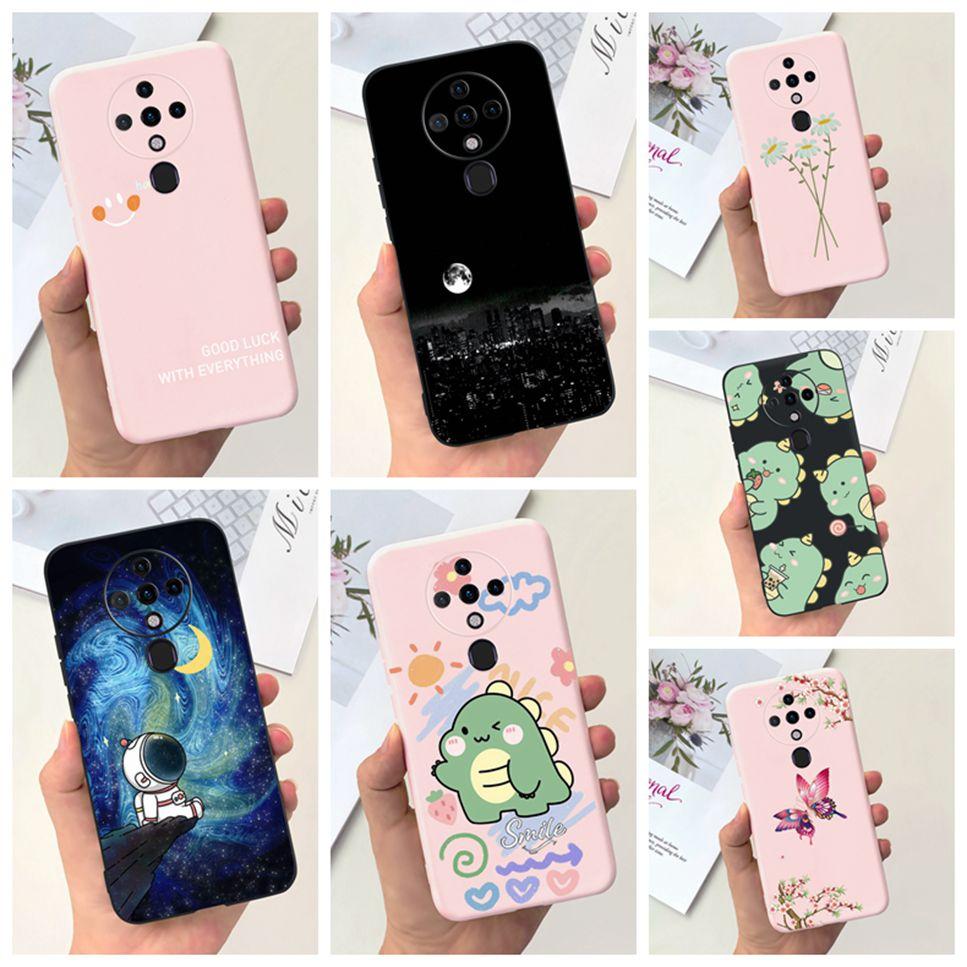 New For Tecno Spark 6 Case Space Astronaut Dinosaur Soft Silicone Black Pink Cover For Tecno Spark6 KE7 Bumper Phone Case Funda
