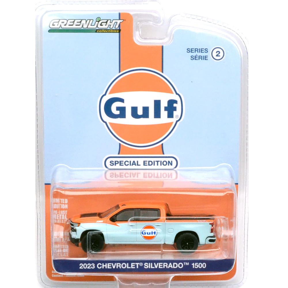 GREENLIGHT 164 Scale Gulf Special Edition Series 2-2023 Chevrolet Silverado 1500 41145-F
