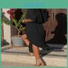 Elegante Vestido Camisa de Moda para Mujer con Botones, Manga Larga, Holgado, Oversize, Maxi, Estilo Té