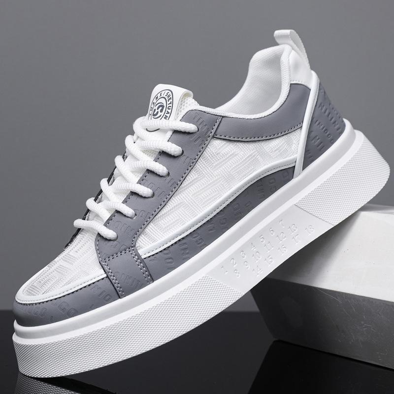 

Fashion Men s Casual Sneakers 2025 New Summer Fashion Breathable Running Shoes Mesh Lightweight Outdoor Walking Training Tennis Shoes 44 серый