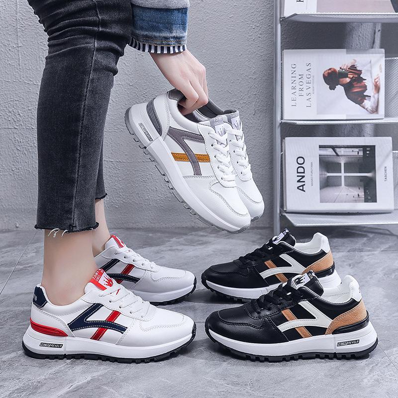 Forrest Gump Scarpe Donna Primavera Nuovo Coppia Sport Casual Scarpe Uomo e Donna Punta Rotonda Retro Pelle Piccole Scarpe Bianche