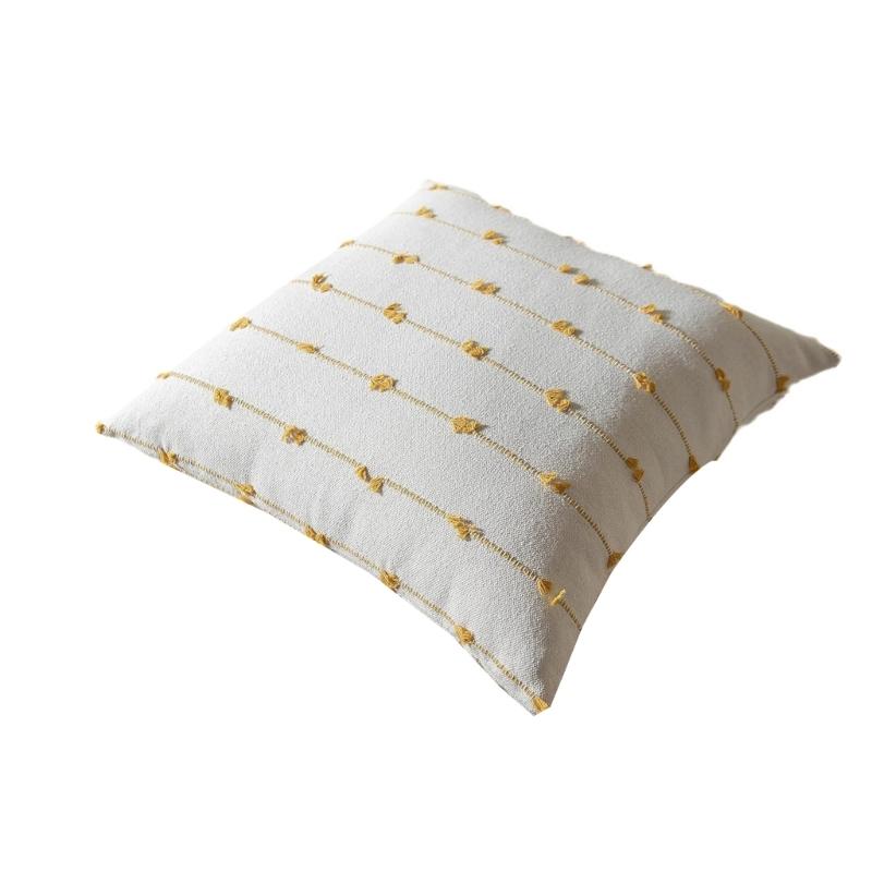 

Stripe Pillow Cover Soft Washable Polycotton Fabric for Sensitive Skins and Kids жёлтый