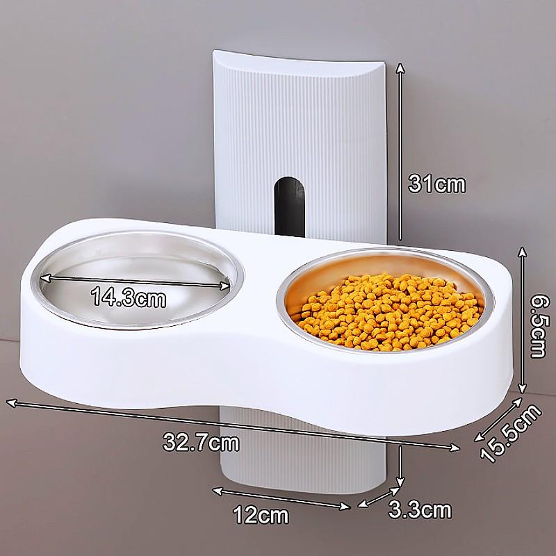 Dog Food Bowl Neck Protector Dog Bowls Adjustable Height Double Bowls for Dogs Feeding Detachable Cat Water Bowl Pet Feeder