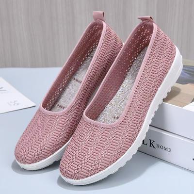 Sommer Neuer Damen Flachsohlen Netz Freizeitschuh Weiche Sohle Rutschfest Flach zum Hineinschlüpfen Leicht Atmungsaktiv Runde Spitze Laufschuhe