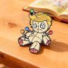 Mysterious Stitched Cotton Doll Enamel Pin - Creepy Nail Puppet Brooch Decoration