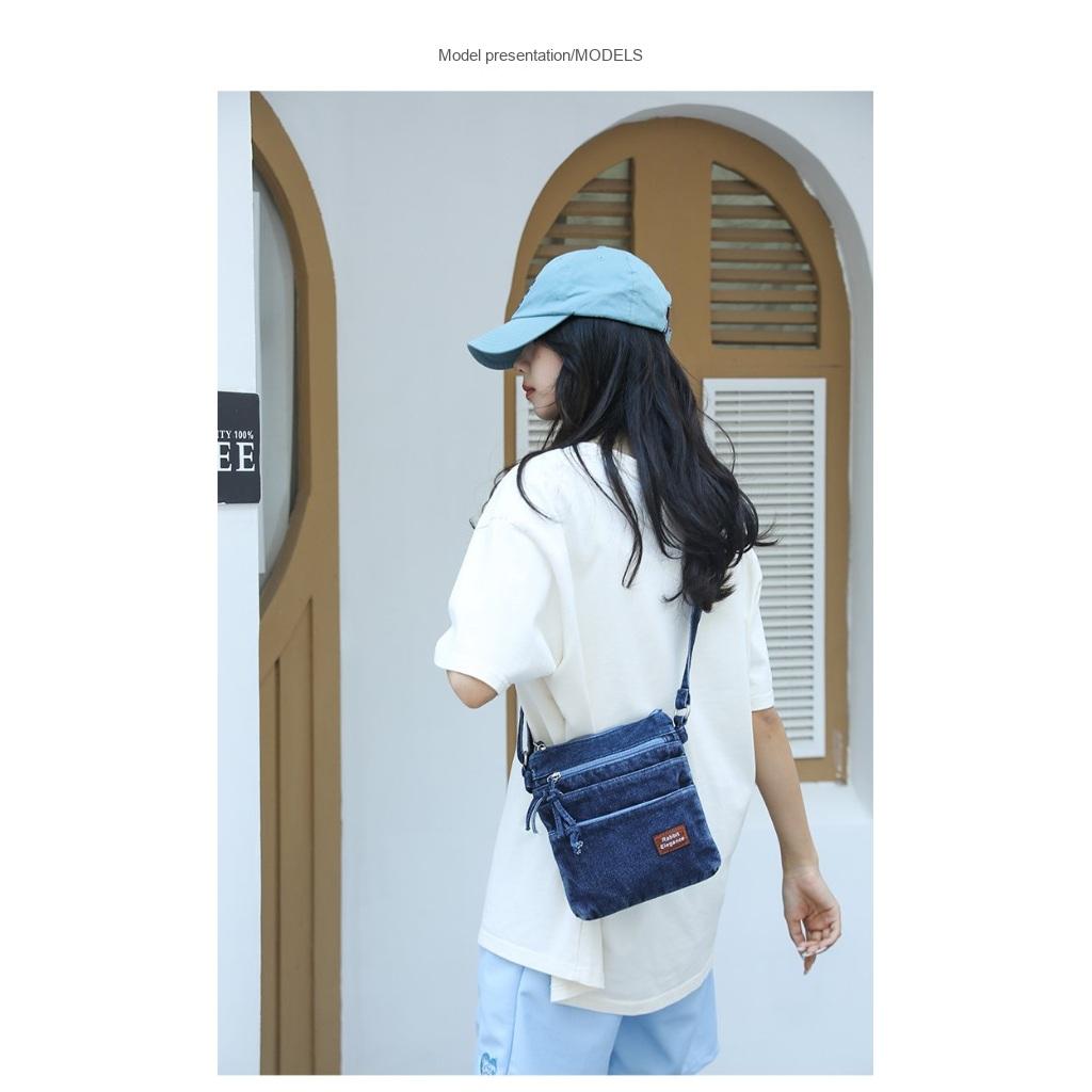 Xeie Thuk Borsa a Tracolla Unisex Denim Multi Scomparto Quotidiana