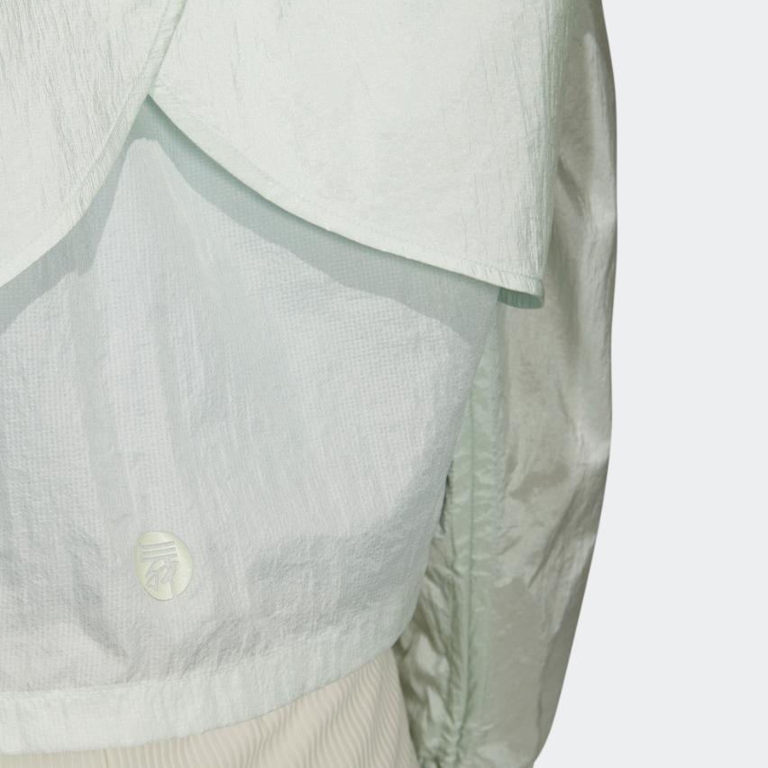 Adidas Essential Logo Print Sports Hooded Jacket Women Outerwear Aqua HR8399