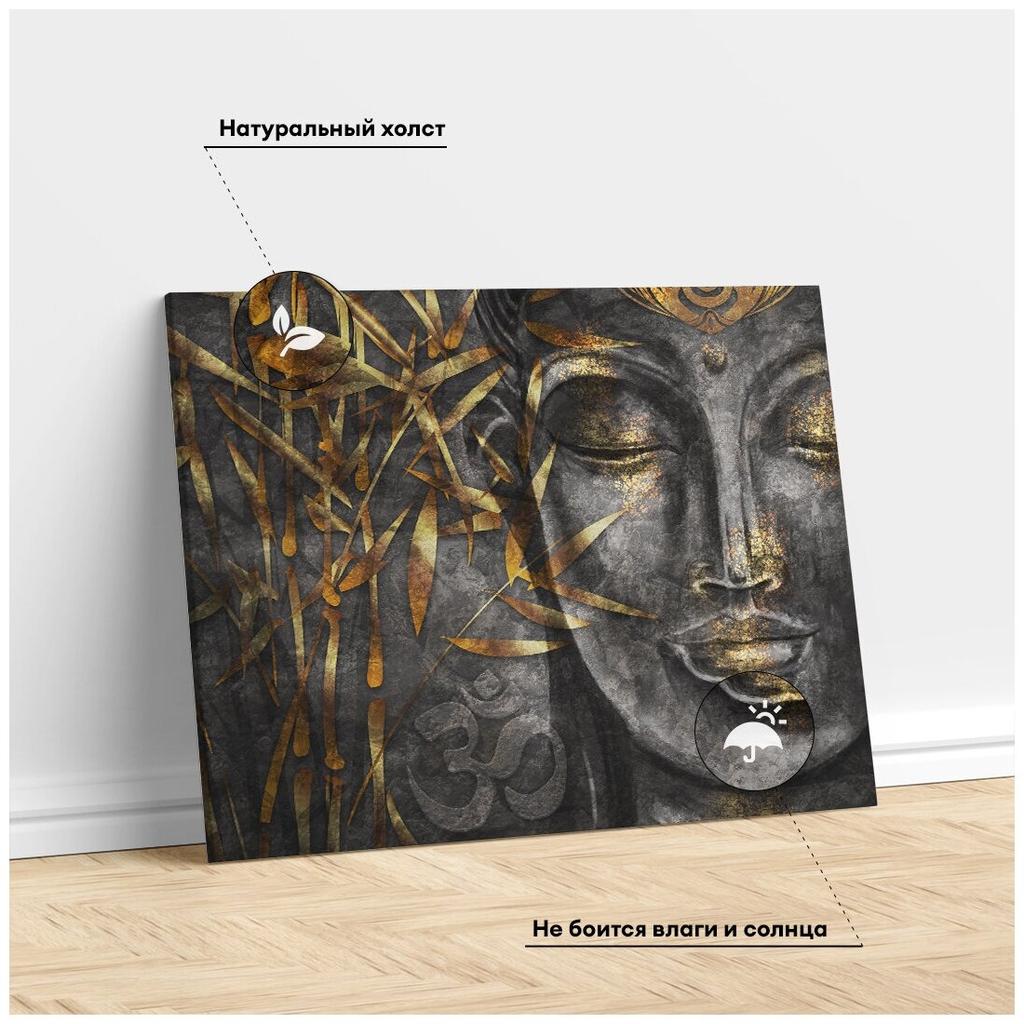 A Golden Flower Buddha Head Poster Canvas Painting Living Room Decorative Printed Wall Art Painting Frameless