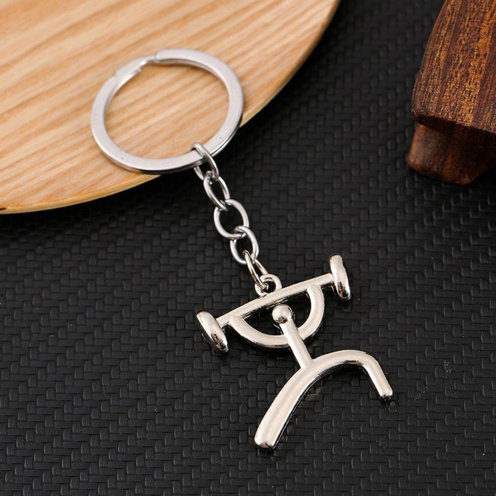 Running Metal Sports Logo Keychain Weightlifting Zinc Zinc Alloy Pendant Simple Key Ring Ornaments Girls