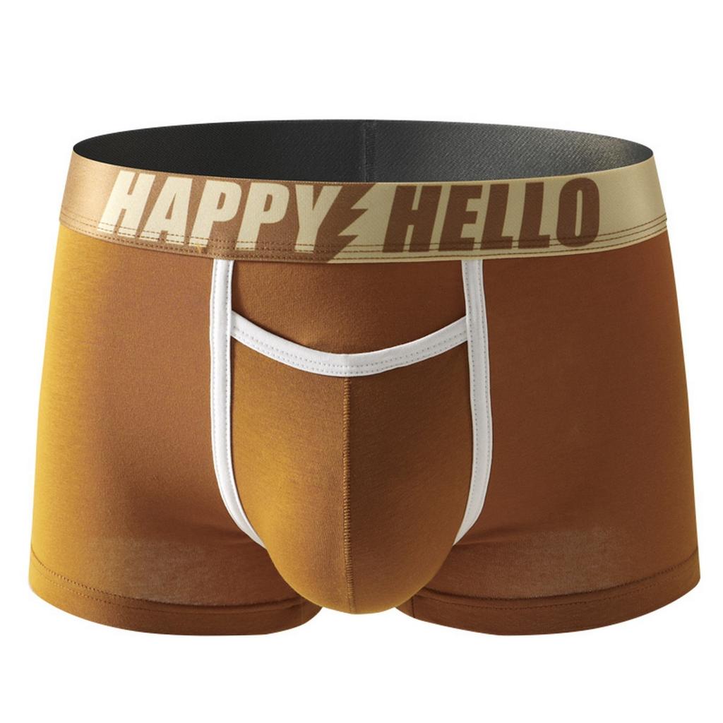 Yousheng Pánské boxerky s podporou koulí, potiskem písmen, elastické, se středním pasem, se samostatným pouzdrem, odvádějící vlhkost