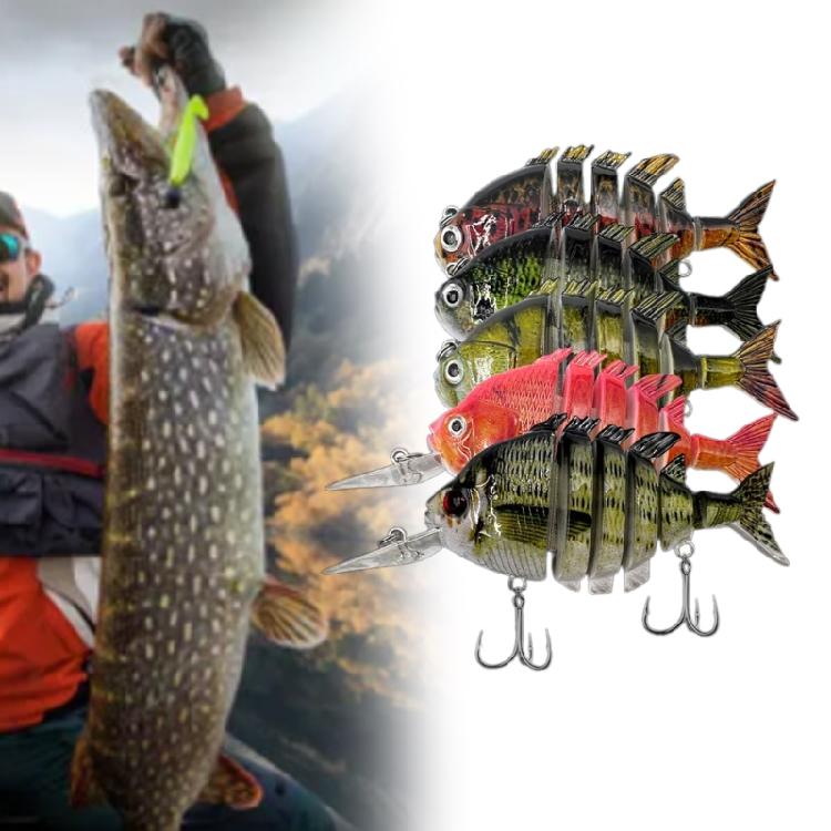 5 Pcs Multi Jointed Swimbait Fishing Lures Slow Sinking Bionics Artificial Baits