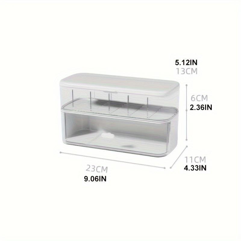 Double-Layer Transparent Desktop Cable Organizer Box - Compact Cord & Charger Storage Solution for Home Office