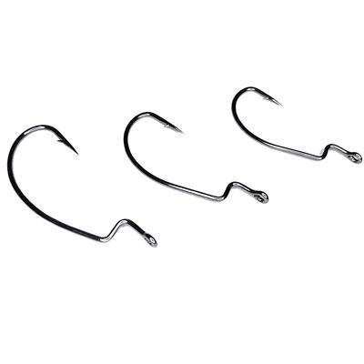10Pcs Wide Belly Bend Handle Black Nickel Red Nickel Crank Hook Multiple Specifications Luya Crank Hook Fishing Gear