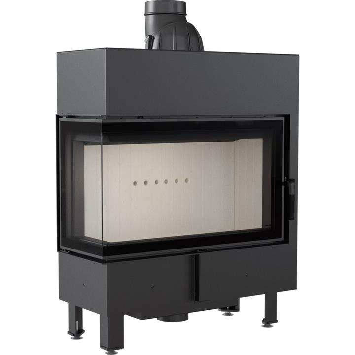 Steel fireplace KRATKI LUCY SLIM left 10 kW Ø 160 self closing door