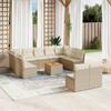 VidaXL Garden Lounge Set with Cushions 12 Pcs, Patio Sofas, Furniture Set, Outdoor Terrace Furniture, Beige 3223888