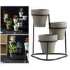3Pcs Flower Pot Holder Succulent Plant Pots Stand Set Home Desktop Decor succulents Flower Pots Metal Stand Holder