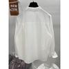 2025 Spring Women's Loose Fit Long Sleeve Shirt - Slimming Solid Color Woven Top with Lapel for Commuting Style