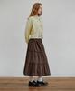 Belloel Shirred Long Skirt Brown