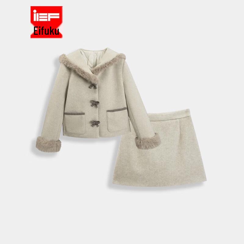 IEF 2025 Зимний Французский Сладкий Шерстяной Комплект из Двух Предметов: Юбка S