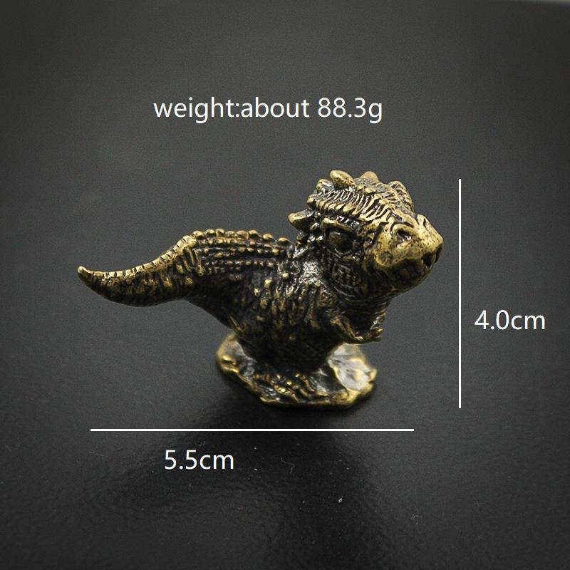 

Антикварная латунная статуэтка динозавра, настольная игрушка, украшения, винтажные медные фигурки тираннозавра, ремесло, чайные питомцы, домашний декор