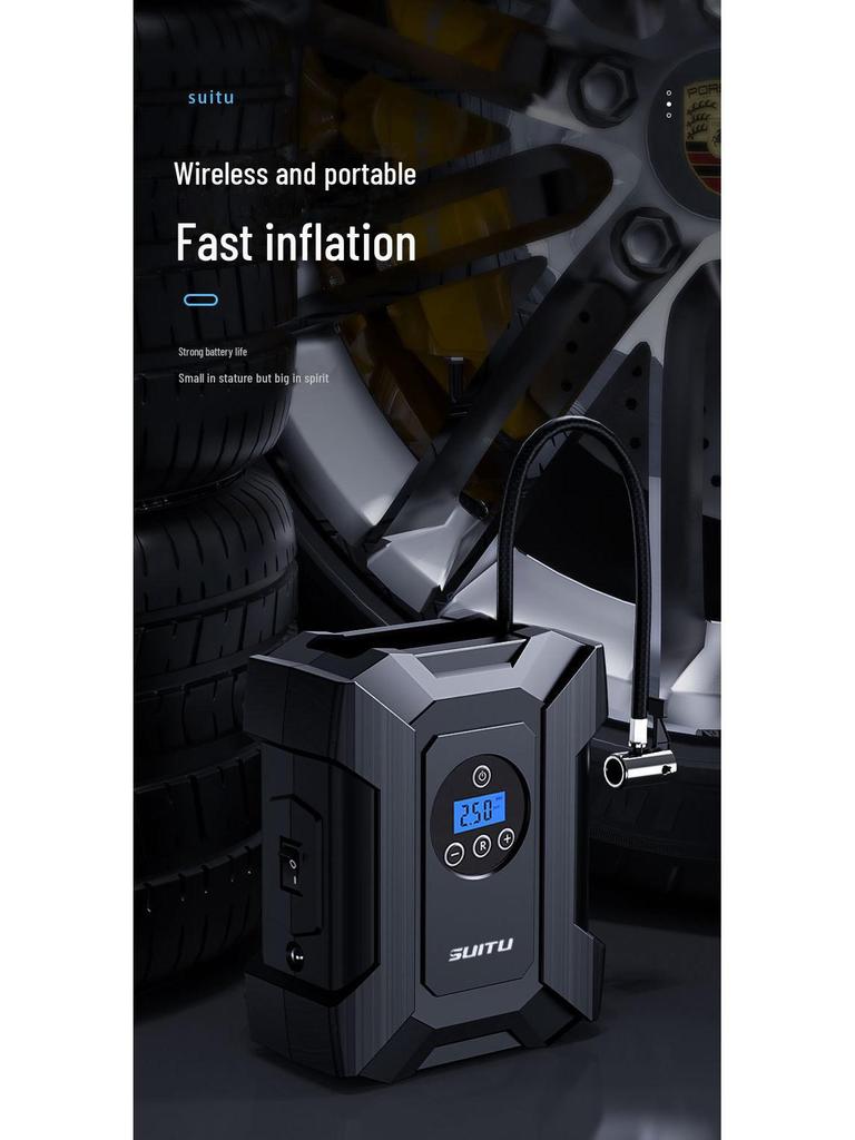 12V Quick Car Tire Inflatable Pump with LED Lighting Air Compressor Inflator for Car Bicycles Motorcycles 3 Styles Option