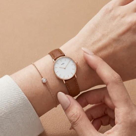BUREI womens wristwatch analog quartz waterproof leather band simple stylish brand casual popular lightweight female student business work commuting