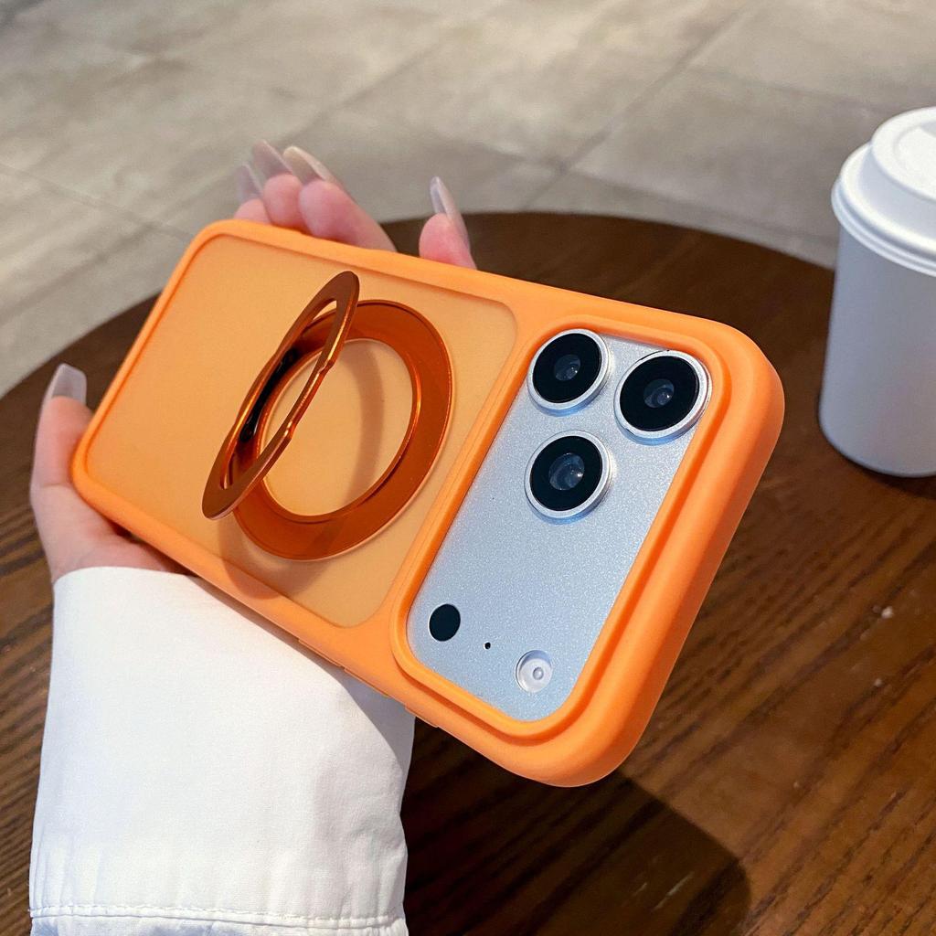 Magnetic Foldable Stand Case for iPhone 17 Pro Max, Apple 16 & 15 Pro - Frosted Full Coverage