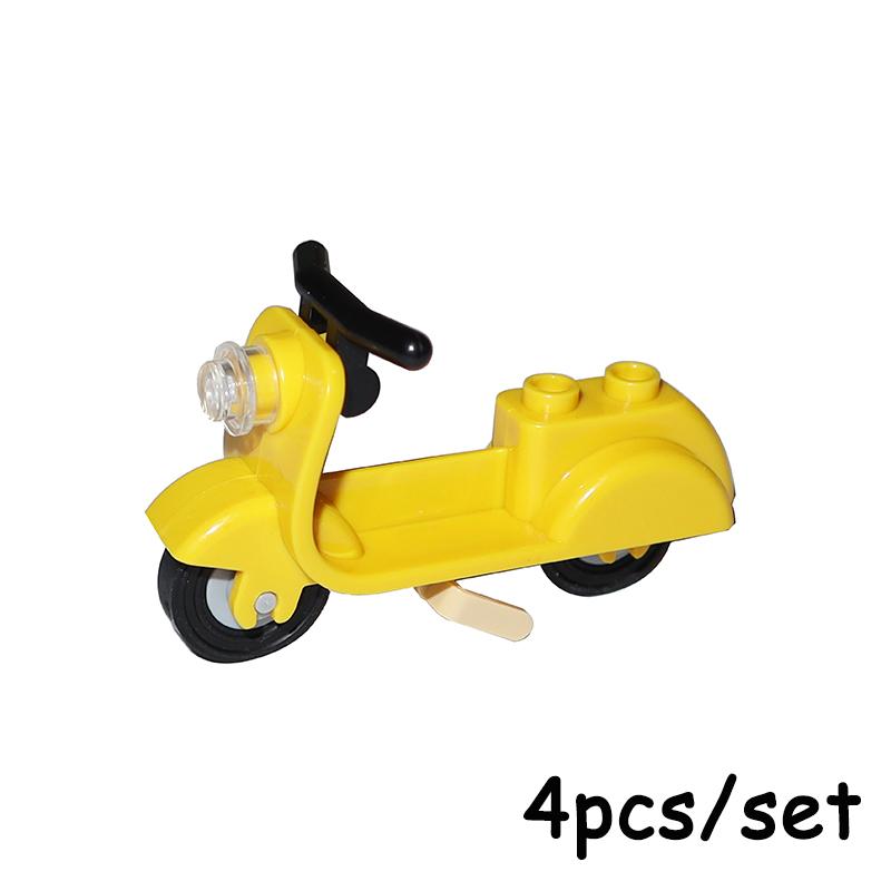 Non-Toxic Moc City Traffic Road Signs Signal Light Building Block Bike Bicycle Scooter Motorcycle Vehicle Scene Construction Accessories