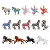 Brooch Horse-Themed Zine Alloy Brooch with Inlaid Crystals Enamel Faux Pearls Fairy Tale Badge Artistic Accessories