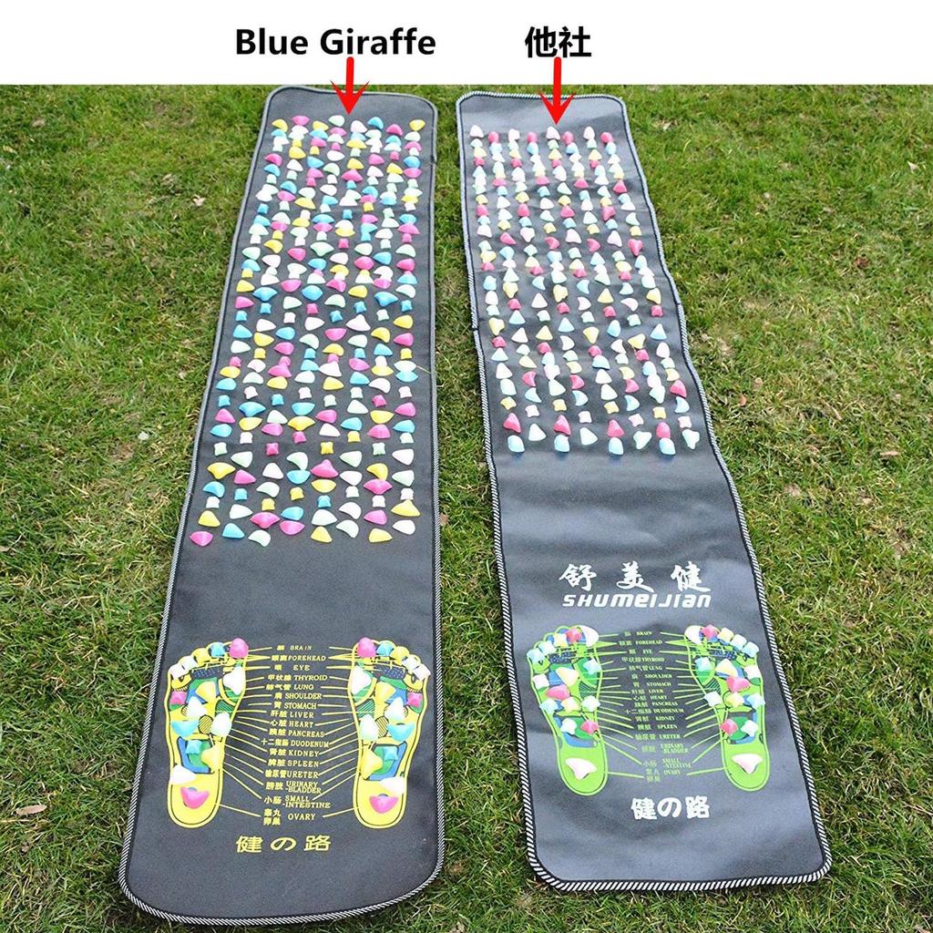 Blue Giraffe Foot Reflexology Mat, Foot Massage Mat, 175x35cm, Health Board, Walking Mat, Foot Mat, Massage, Acupressure, Foot Care, Foldable, Promote