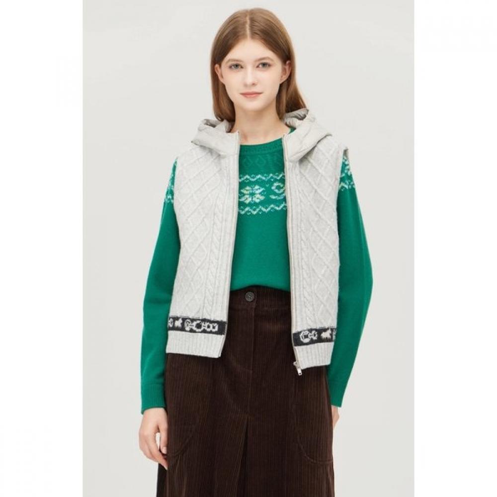 

Benetton Knit Block Goose Down Vest Bapd52561 LG (light gray)/44