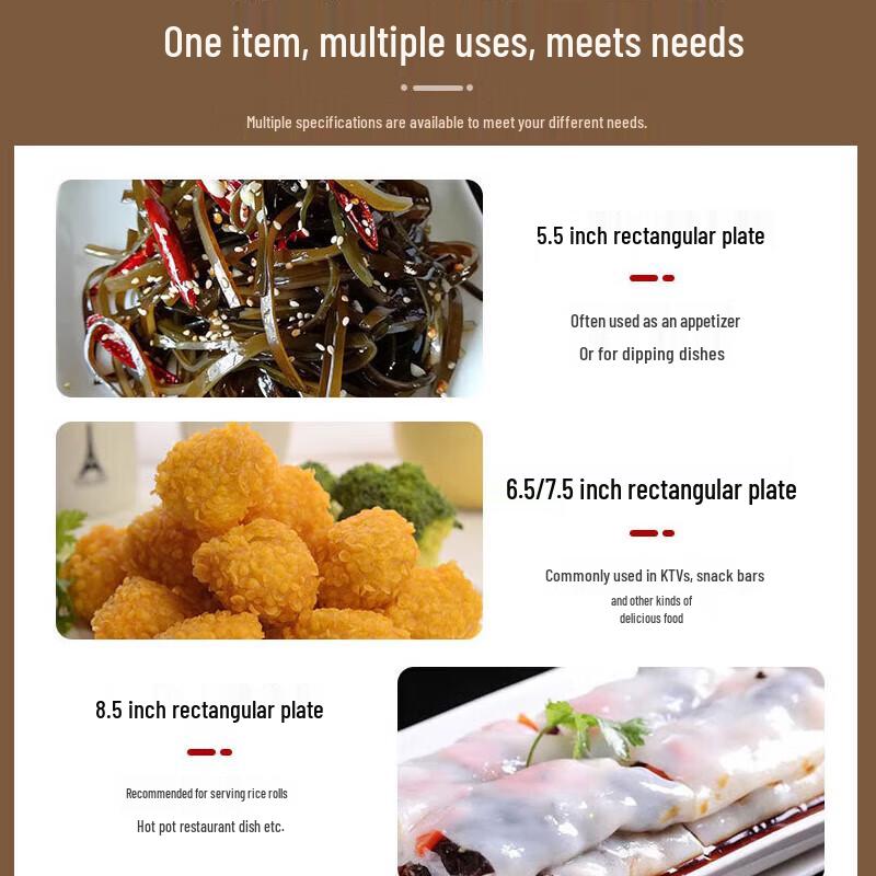 Jiu Yue Mei Rechteckige Melamin-Servierplatten